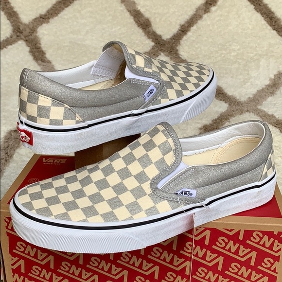 •VANS CLASSIC SLIP ON CHECKERBOARD SILVER WMNS - Picture 13 of 16